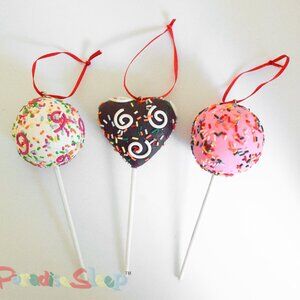 🍰 Cake Pops Dessert Candy Ornaments - SO fun & whimsical.